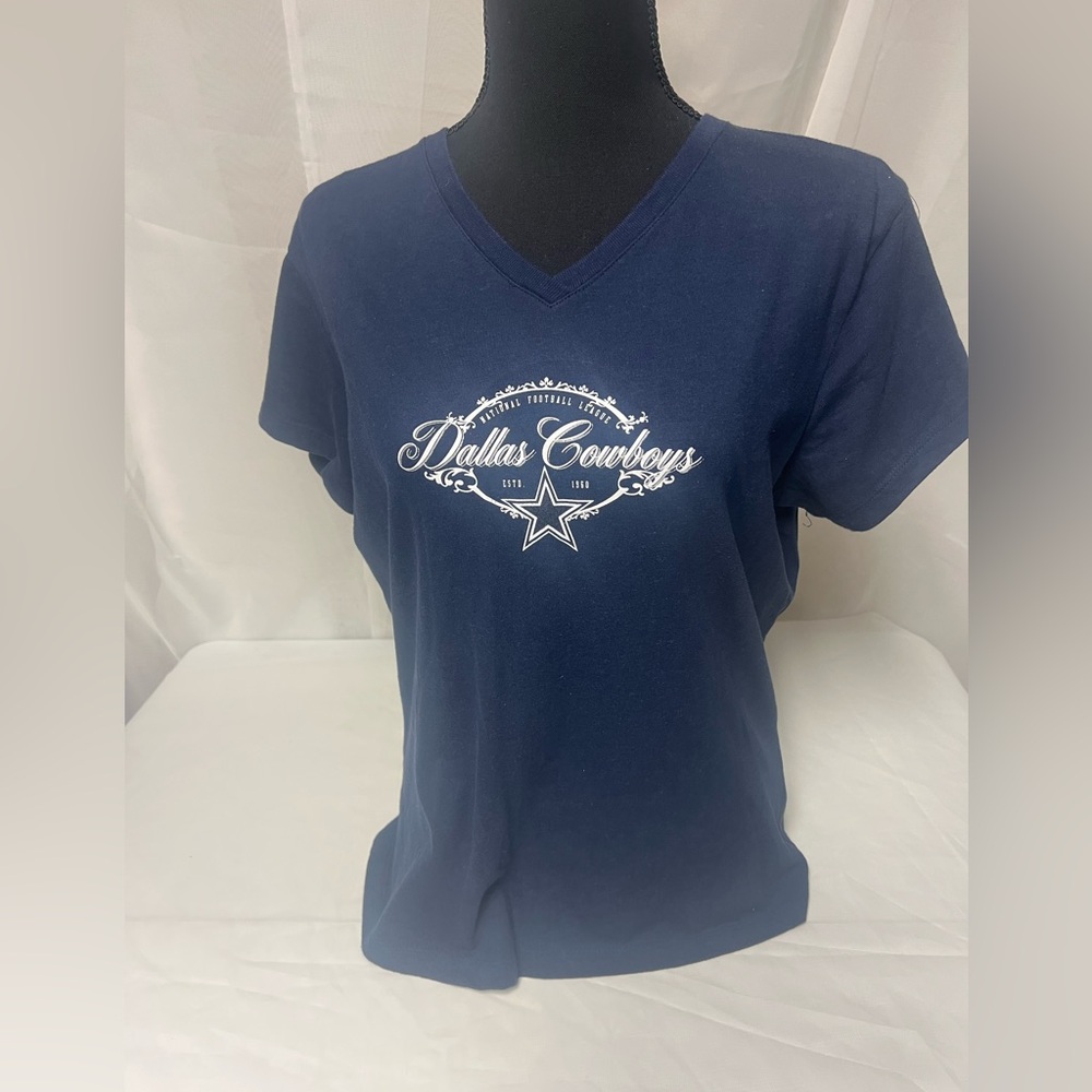NFL Dallas Cowboys Reebok Women's Navy V-Neck Tee size XL